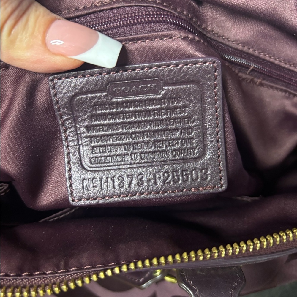 Coach Op Art Bag in Deep Plum - Picture 5 of 5